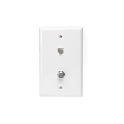 Leviton 40258-W Standard Telephone Wall Jack 6P6C x F Connector White