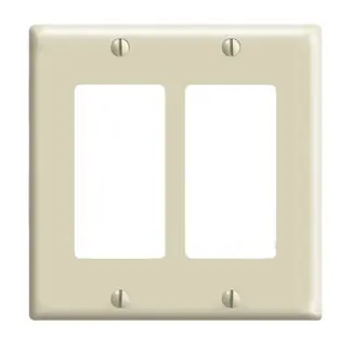 Leviton 80409-NI 4.56 x 0.22 x 4.5 Inch 2-Gang Standard Receptacle Wallplate