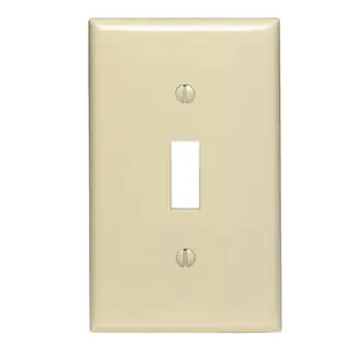 Leviton 80701-T 1-Gang Toggle Device Switch Wallplate Standard Size Light Almond