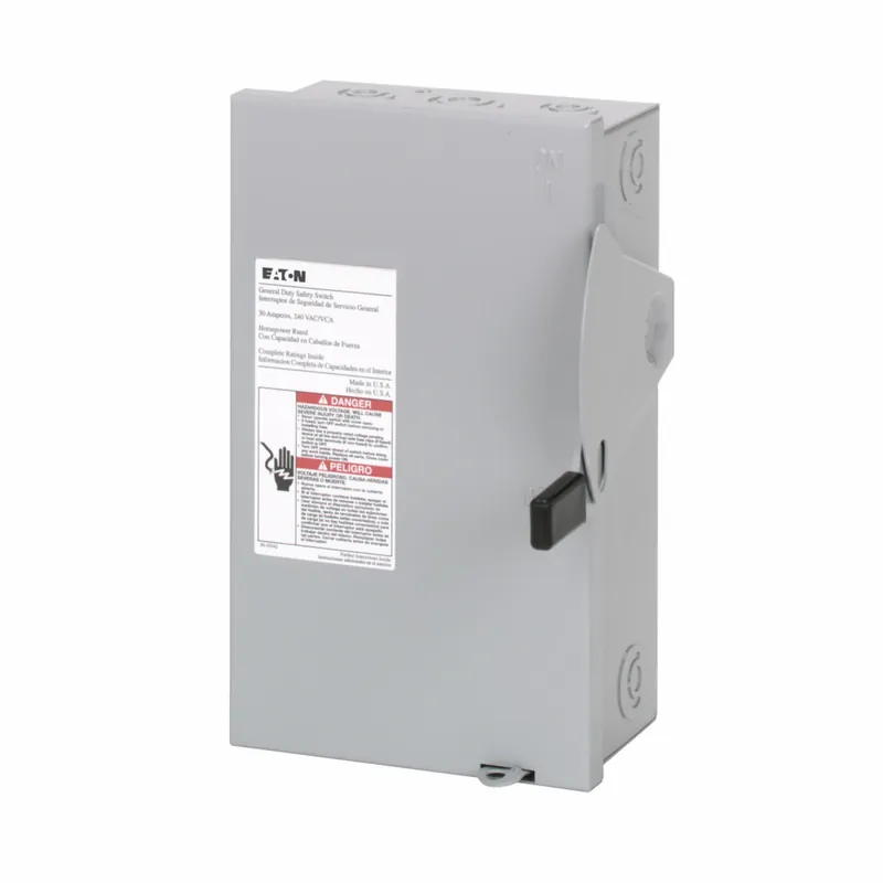 SK0493064-US20260702-105043-0 EATON DG221UGB DG Series Non-Fusible General Duty Safety Switch, 240 VAC, 30 A, 3 hp, DPST Contact, 2 Poles - Image 1