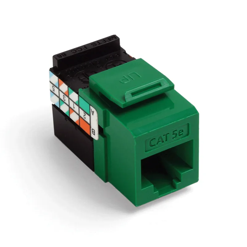 Leviton 5G108-RV5 GigaMax CAT5e QuickPort Jack, Green