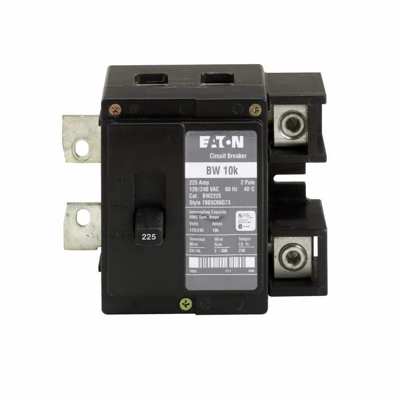 Eaton BW2225 Type BW Circuit Breaker 225 A 10 kAIC 2 Pole 120/240 V