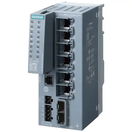 Siemens 6GK52062BS002AC2 SCALANCE XC206-2 Manageable Layer Ethernet Switch, RJ-45 Port, PRP/Telnet/HTTP/HTTPS/TFTP/DCP/GMRP/LLDP/Ethernet/IP/SNMP v1, v2, v3