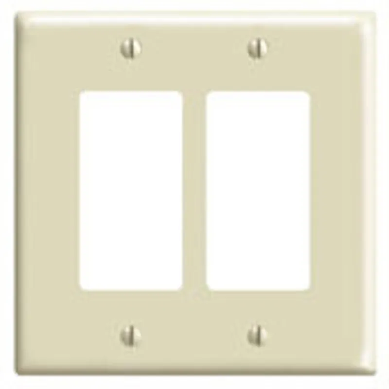 Leviton 80609-I 2-Gang Decora/GFCI Device Decora Wallplate Ivory