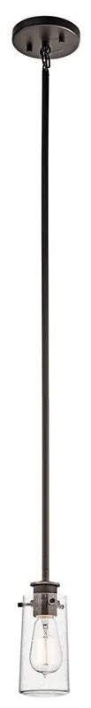 Kichler 43060OZ Braelyn 60W 1-Light Medium Incandescent Mini Pendant in Olde Bronze