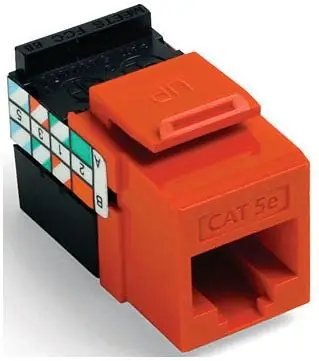 SK0493793-US20260702-105043-0 Leviton 5G108-RO5 GigaMax Cat5e QuickPort Jack, Orange - Image 1