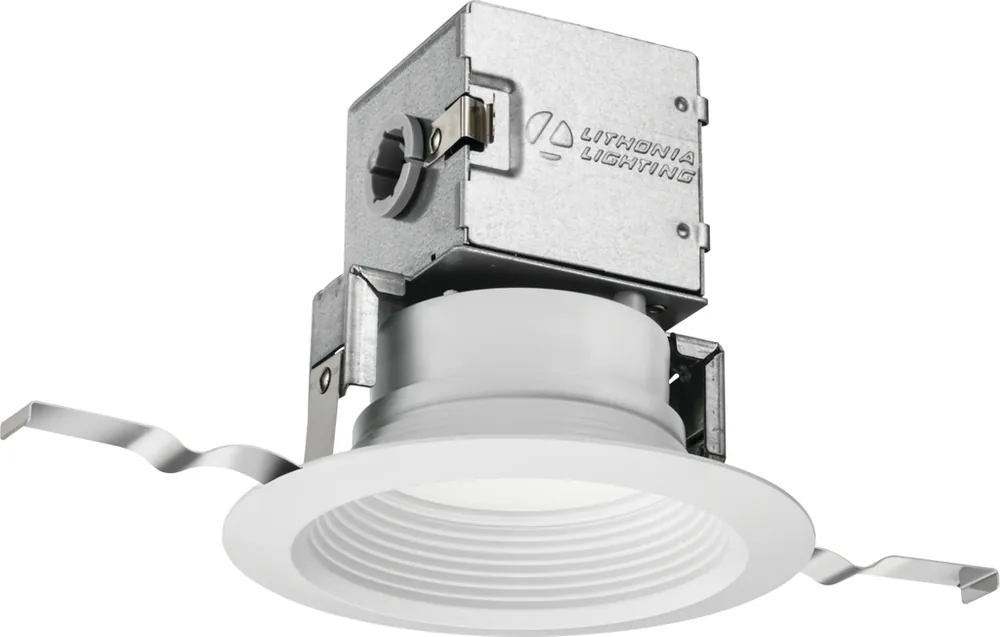 SK0494111-US20260702-105043-0 Lithonia Lighting 4JBKRD30K90CRIMWM6 OneUp 4 Inch Round Direct-Wire Matte White LED Downlight - Image 1