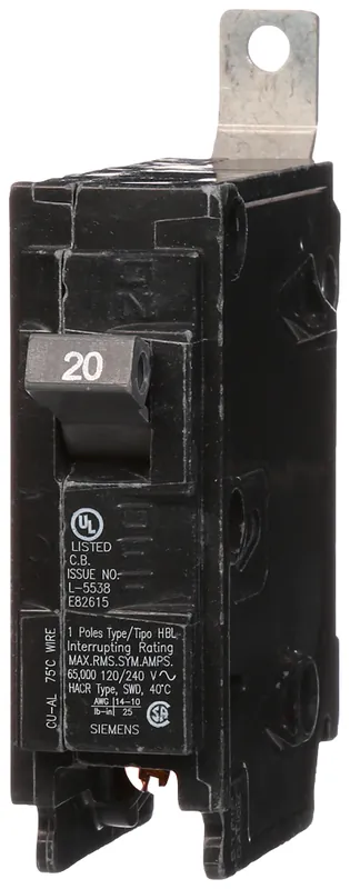 SK0494134-US20260702-105043-0 Siemens B120HH Circuit Breaker 20 Amp 120 VAC 65 kA Bolt-On - Image 1