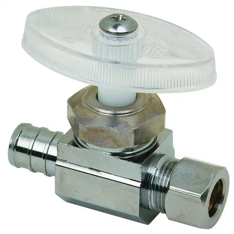BrassCraft BRPX14X C 1/2 x 3/8 inch PEX Barbed x OD Compression Knurled Handle Straight Supply Stop Valve