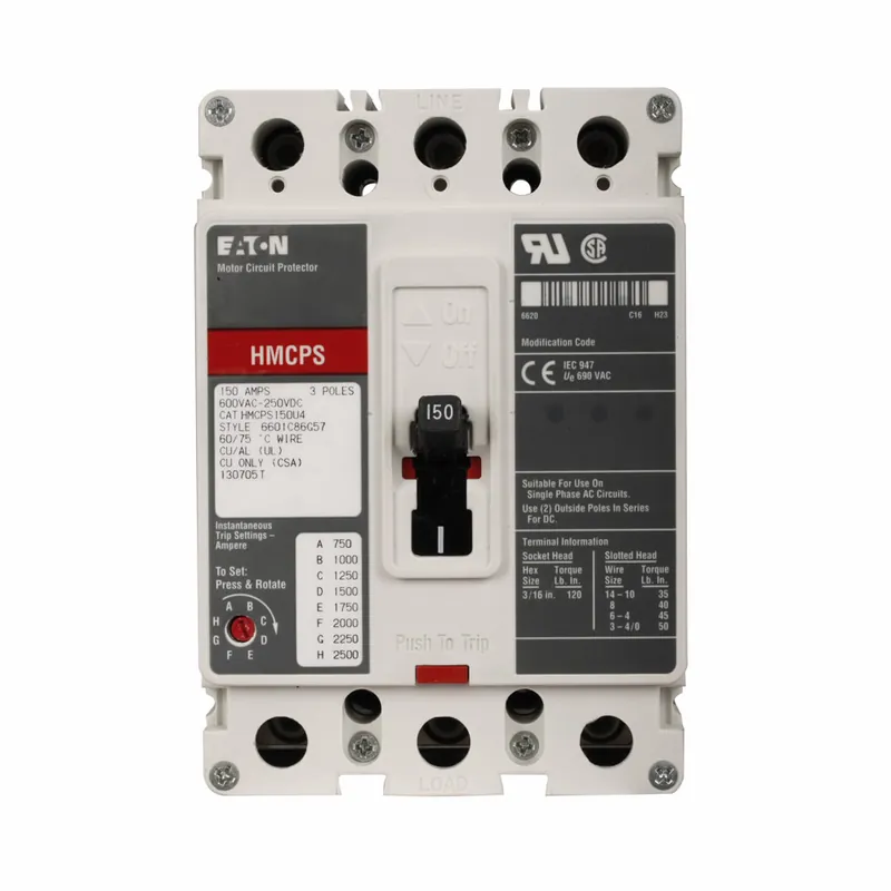 Eaton HMCPS050K2C Series C F Frame Motor Circuit Protector 50 A