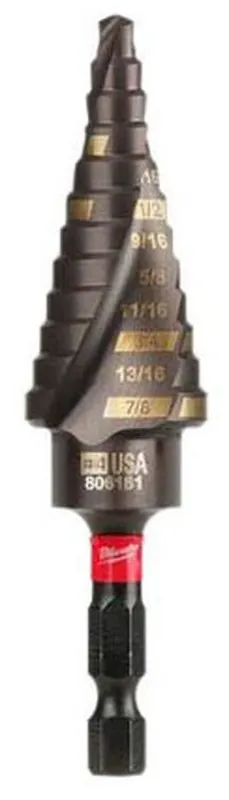 SK0494513-US20260702-105043-0 Milwaukee 48-89-9244 Shockwave Impact Duty Step Bit 3/16 - 7/8 - Image 1