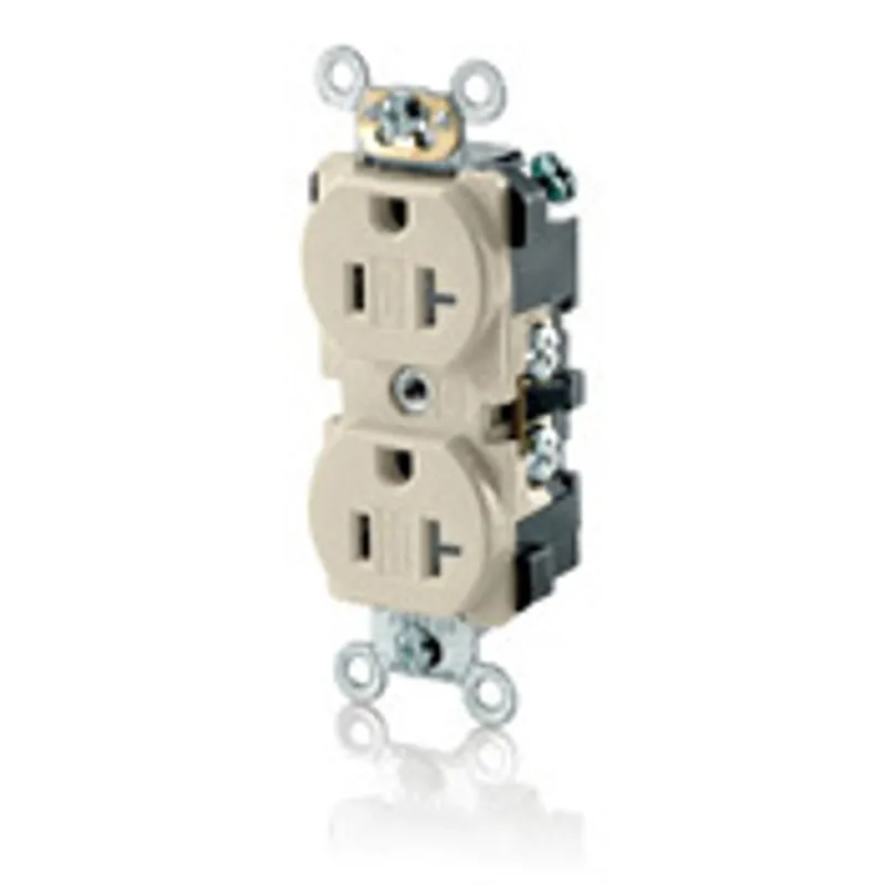 Leviton TBR20-T 20-Amp 125-Volt Duplex Receptacle Light Almond