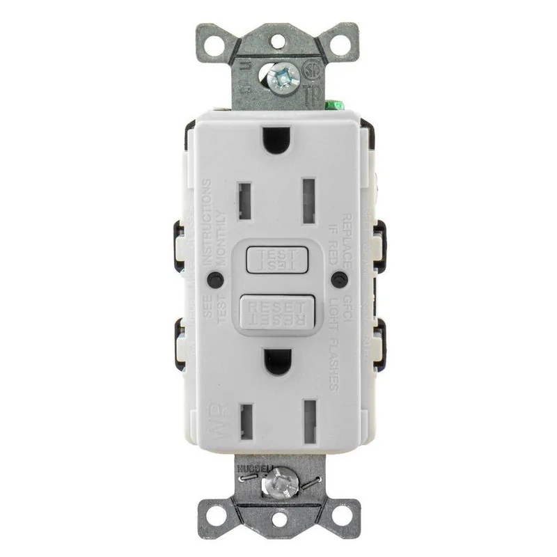 SK0495040-US20260702-105043-0 Hubbell GFTWRST15W 125V Tamper Resistant with LED GFI Receptacle in White - Image 1