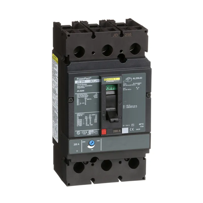 SK0495046-US20260702-105043-0 Square D JDL36200 600 Volt 200 Amp Molded Case Circuit Breaker - Image 1