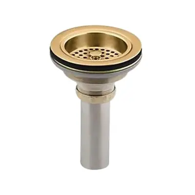 Kohler K-8801-2MB Duostrainer Brass Manual Sink Drain and Strainer with Tailpiece, Vibrant Brushed Moderne Brass