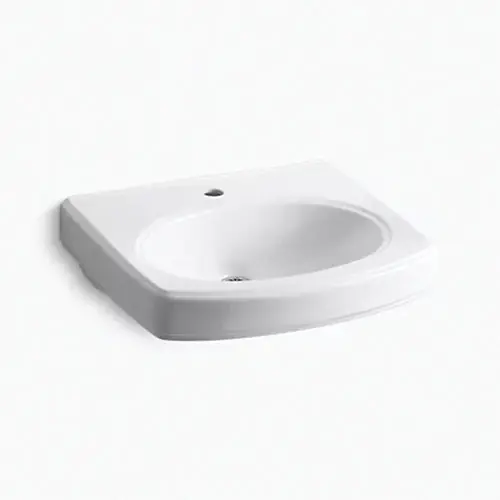 SK0495197-US20260702-105043-0 Kohler K-2028-1-0 Pinoir Vitreous China Oval Bathroom Sink 1 Hole 1 Bowl 18 in x 12 in - Image 1