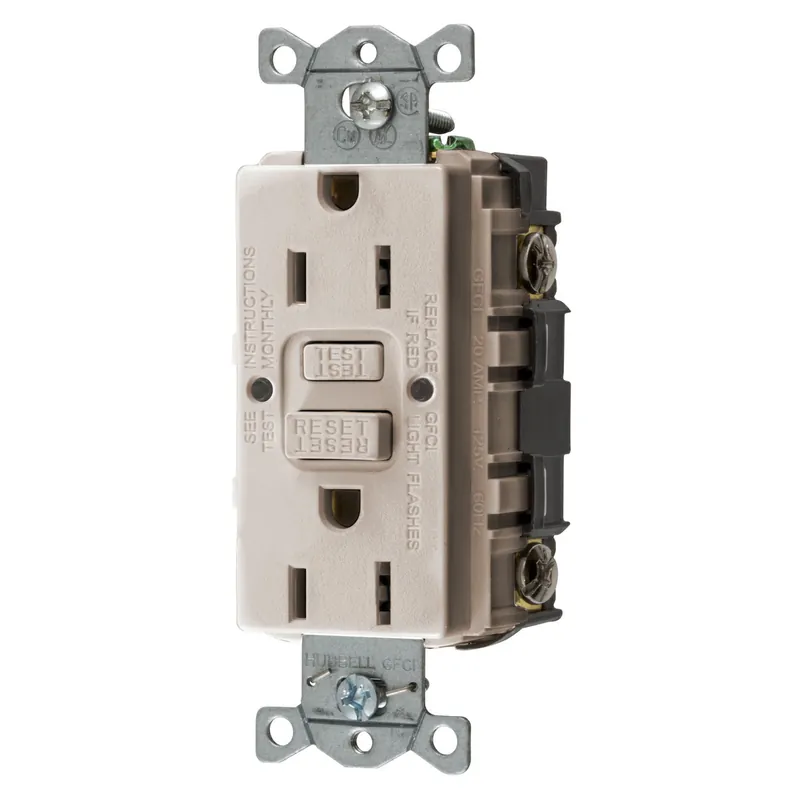 SK0495354-US20260702-105043-0 Hubbell GFRST15LA 15A Comm Self Test GFR LT Almond - Image 1