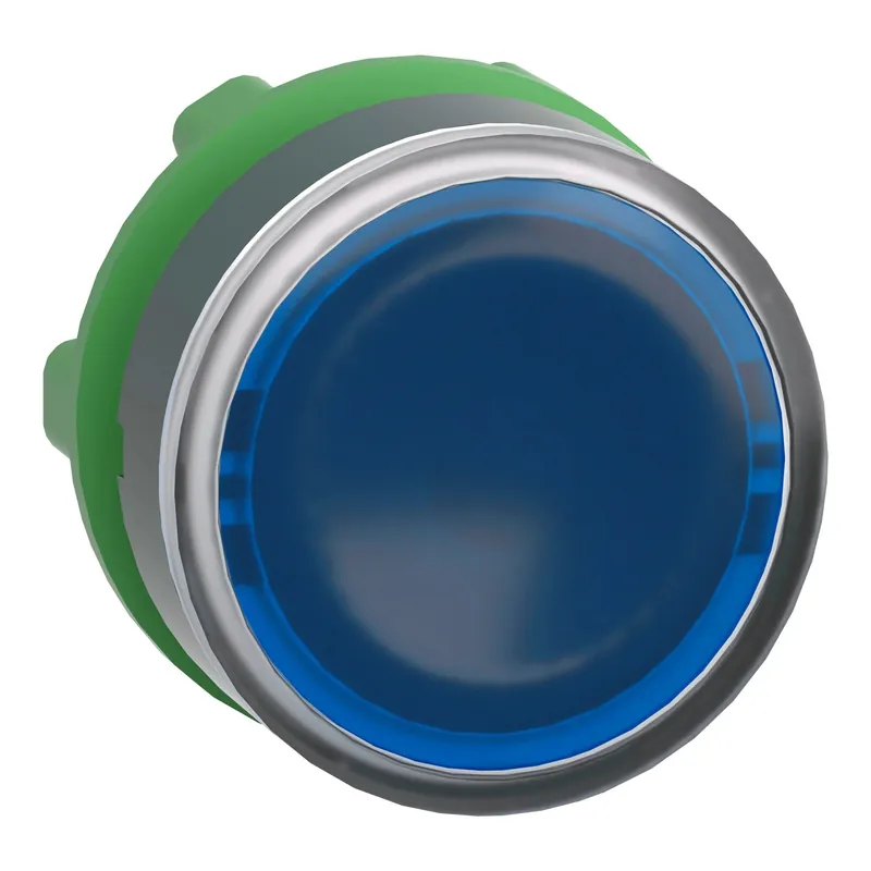 Schneider Electric ZB5AW363 Head for Illuminated Push Button Harmony XB5 Plastic Blue Flush 22mm Universal LED Spring Return