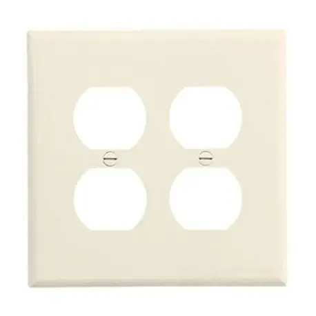 EATON 2050LA Eaton Wiring Devices 2000 Mid-Sized Receptacle Wallplate 2 Gangs 2050LA