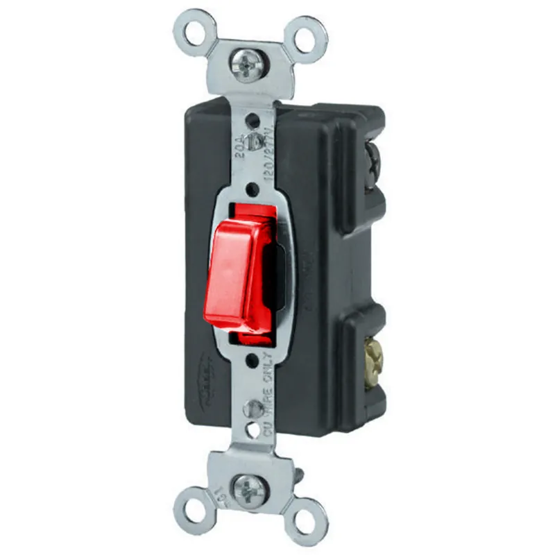 Hubbell HBL1297 20 Amp 120 VAC 1-Pole Red Toggle Switch