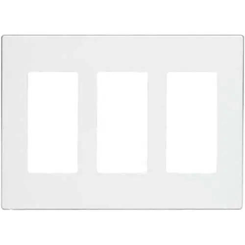 Leviton 80311-SW 3-Gang Decora Plus Screwless Wall Plate, White