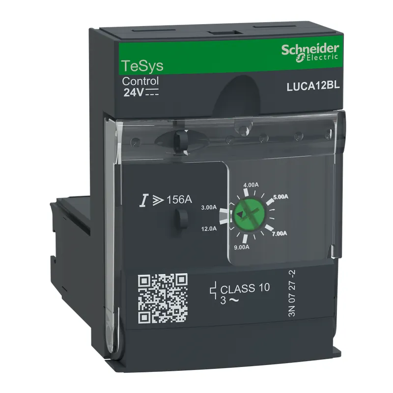 Schneider Electric LUCA12BL Square D 24 VDC 3 to 12 Amp 3-Phase Class 10 Thermal Motor Starter Standard Control Unit