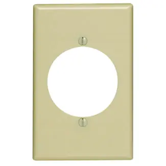 Leviton 80528-I 3.125 x 0.255 x 4.875 Inch 1-Gang Smooth Ivory Thermoset Device Mount Midway Receptacle Wallplate