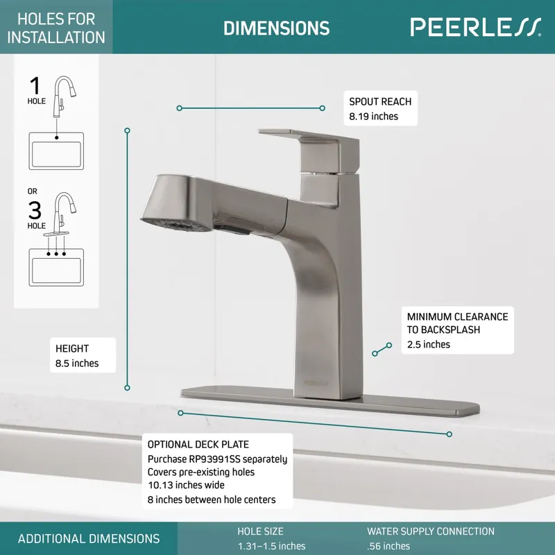 SK0496154-US20260702-105043-0 Peerless Faucet P6919LF-SS Peerless Xander Single Handle Pull-Out Kitchen in Stainless - Image 1