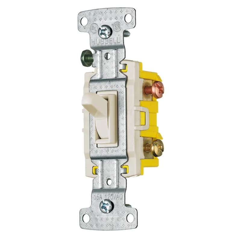 Hubbell RS315LA Resi Tog Switch, 3 Way, 15A 120V