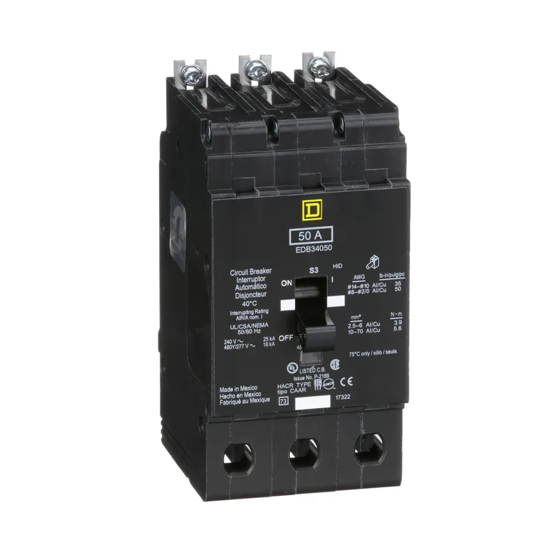 Square D EDB34050 480Y/277 Volt 50 Amp Miniature Circuit Breaker