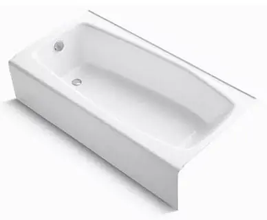 SK0496877-US20260702-105043-0 Kohler K-715-0 Villager Cast Iron Soaking Tub 33 Gallon 60 Inch x 30-1/4 Inch x 14 Inch Left Hand Drain - Image 1