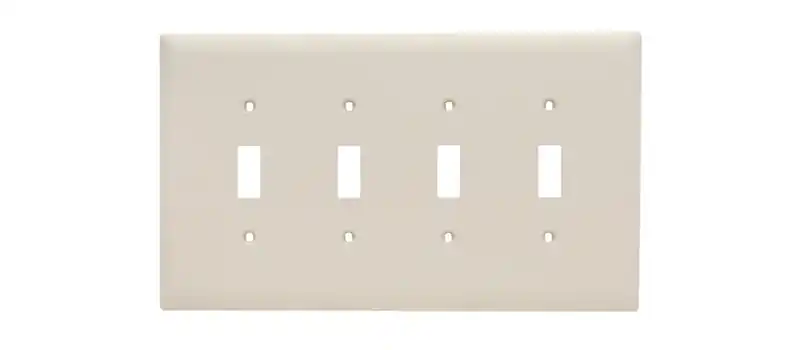 Legrand TPJ4-LA Pass & Seymour 4Gang Wall Plate, Nylon, Jumbo - Light Almond