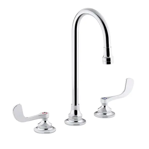 Kohler K-800T70-5ANA-CP Triton Bowe 0.5 gpm 1/2 inch Compression 2 Wrist Blade Lever Handle Widespread Bathroom Sink Faucet