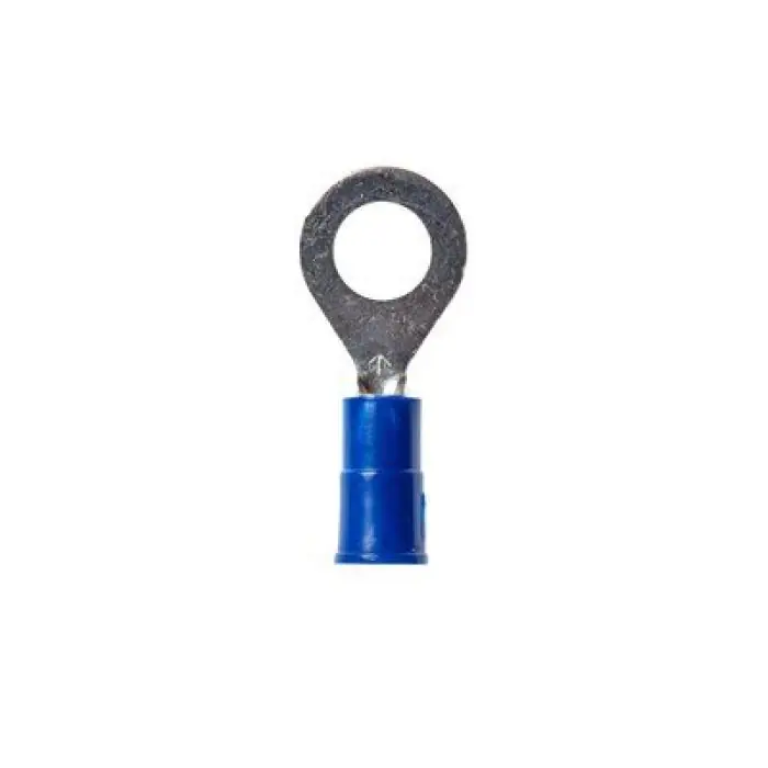 Scotchlok MVU14-14R/SX Insulated Standard Ring Terminal, 16 to 14 AWG Conductor, 1.08 in L, Butted Seam Barrel