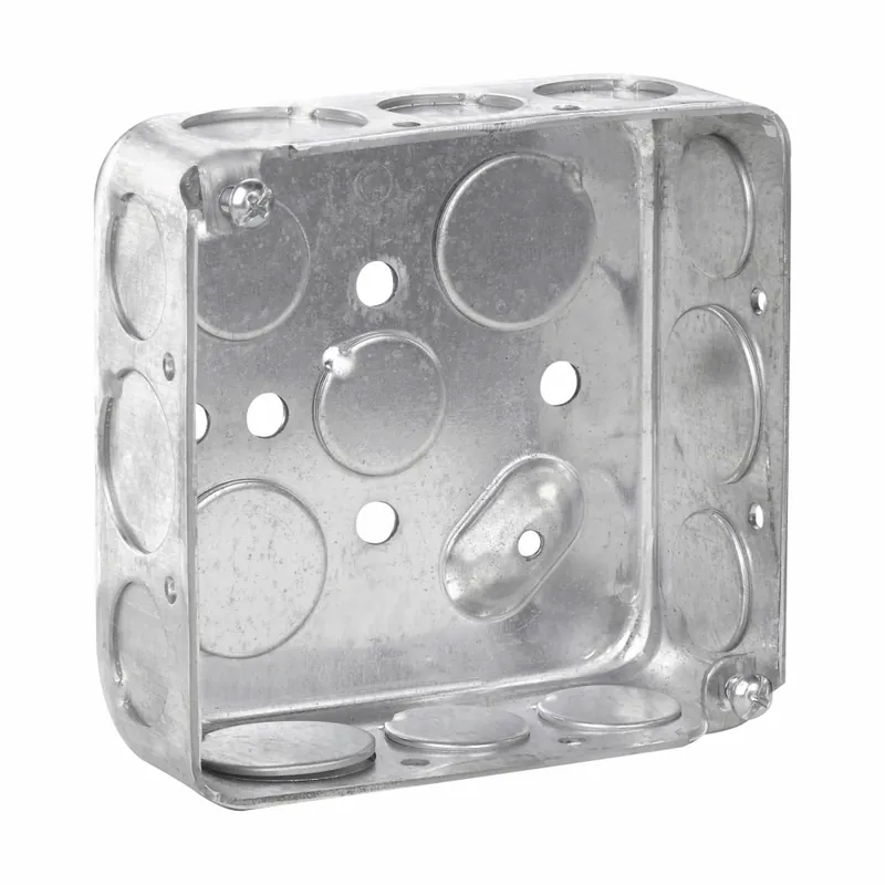 SK0497257-US20260702-105043-0 Crouse-Hinds TP414 4 Square Outlet Box, 1-1/2 Deep, Drawn Steel, 1/2 & 3/4 Side & Bottom Knockouts - Image 1