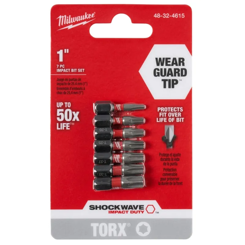 Milwaukee 48-32-4615 SHOCKWAVE 7-Piece Impact Torx Insert Bit Set