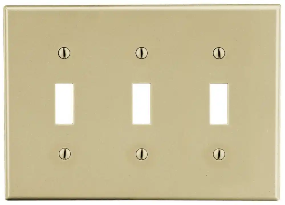 Hubbell P3I Wallplate 3-G 3 Tog IV
