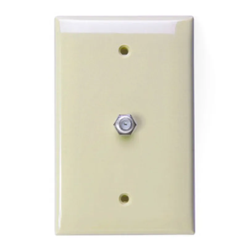 Leviton 40539-MI Midsize Video Wall Jack, F Connector, Ivory