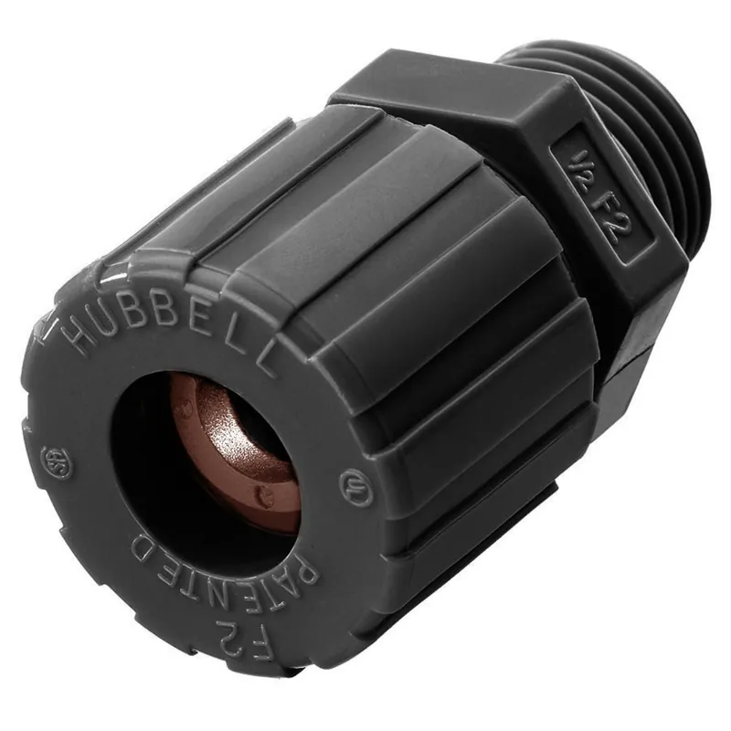 SK0497512-US20260702-105043-0 Hubbell SHC2024CR Black Nylon STR Cord Conn .50-.62 1/2NPT - Image 1