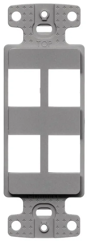 Hubbell NS614GY 1G 4-Port Gray Decorator Frame