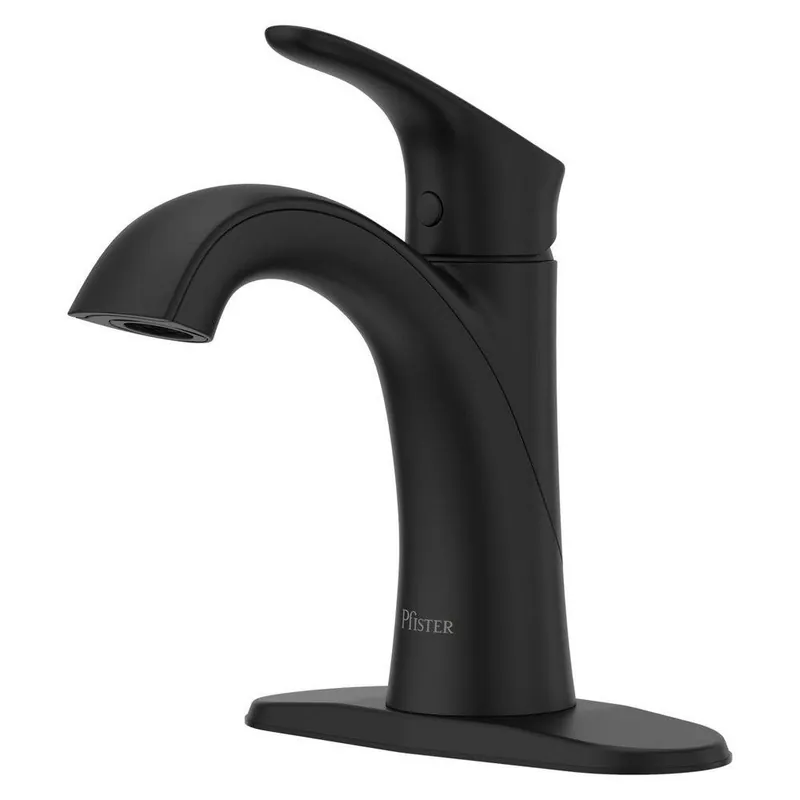 SK0497742-US20260702-105043-0 Pfister LG42-WR0B Weller Single Handle Monoblock Bathroom Sink Faucet in Matte Black - Image 1