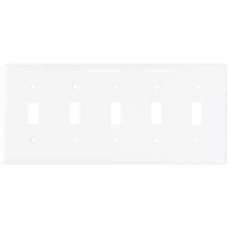 EATON 2155W-BOX Eaton Wiring Devices 2000 Standard Toggle Switch Wallplate 5 Gangs