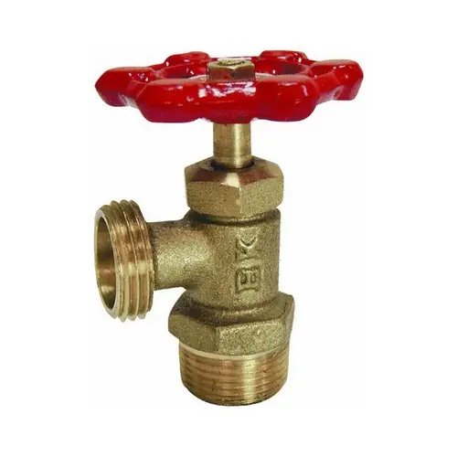 Mueller Industries 102-003 1/2 inch Brass Male Boiler Drain, MIP x MIP