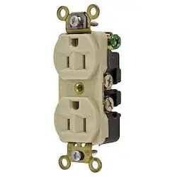 Hubbell HBL5252I DUP RCPT, IND GRD, 15A 125V 5-15R IV
