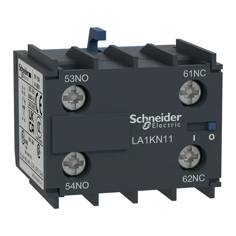 Schneider Electric LA1KN11 Square D 575 VAC 10 Amp 1NO 1NC Screw Clamp Terminal Auxiliary Contact Block