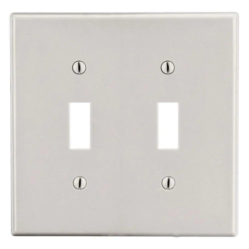 Hubbell P2LA Wiring Device-Kellems Wallplate Non-Metallic Standard 2 Gangs 4.63 in L x 4.69 in W