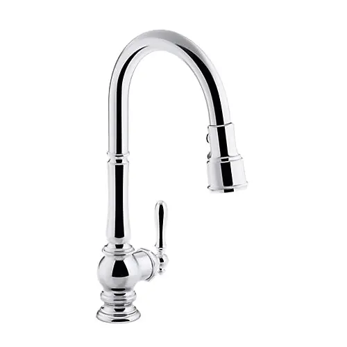 SK0498375-US20260702-105043-0 Kohler K-99259-CP Artifacts Deck Mount Pull-Down Kitchen Sink Faucet, 1.5 gpm - Image 1