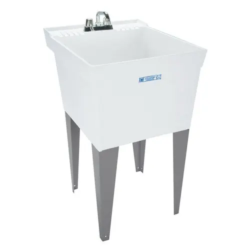 E L Mustee and Sons 19F Mustee Utilatub Thermoplastic Floor-Mount Rectangular Single Bowl Laundry/Utility Tub, 20 inch x 24 inch