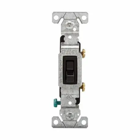 EATON 1301-7BK 1300 3-Way Residential Grade Toggle Switch 120 VAC 15 A 1/2 2 hp