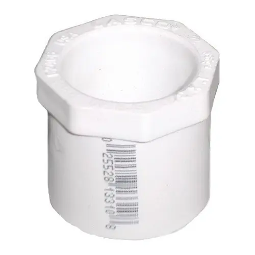 Charlotte Pipe and Foundry 437-212 1-1/2 inch x 1-1/4 inch SCH 40 PVC Flush Bushing